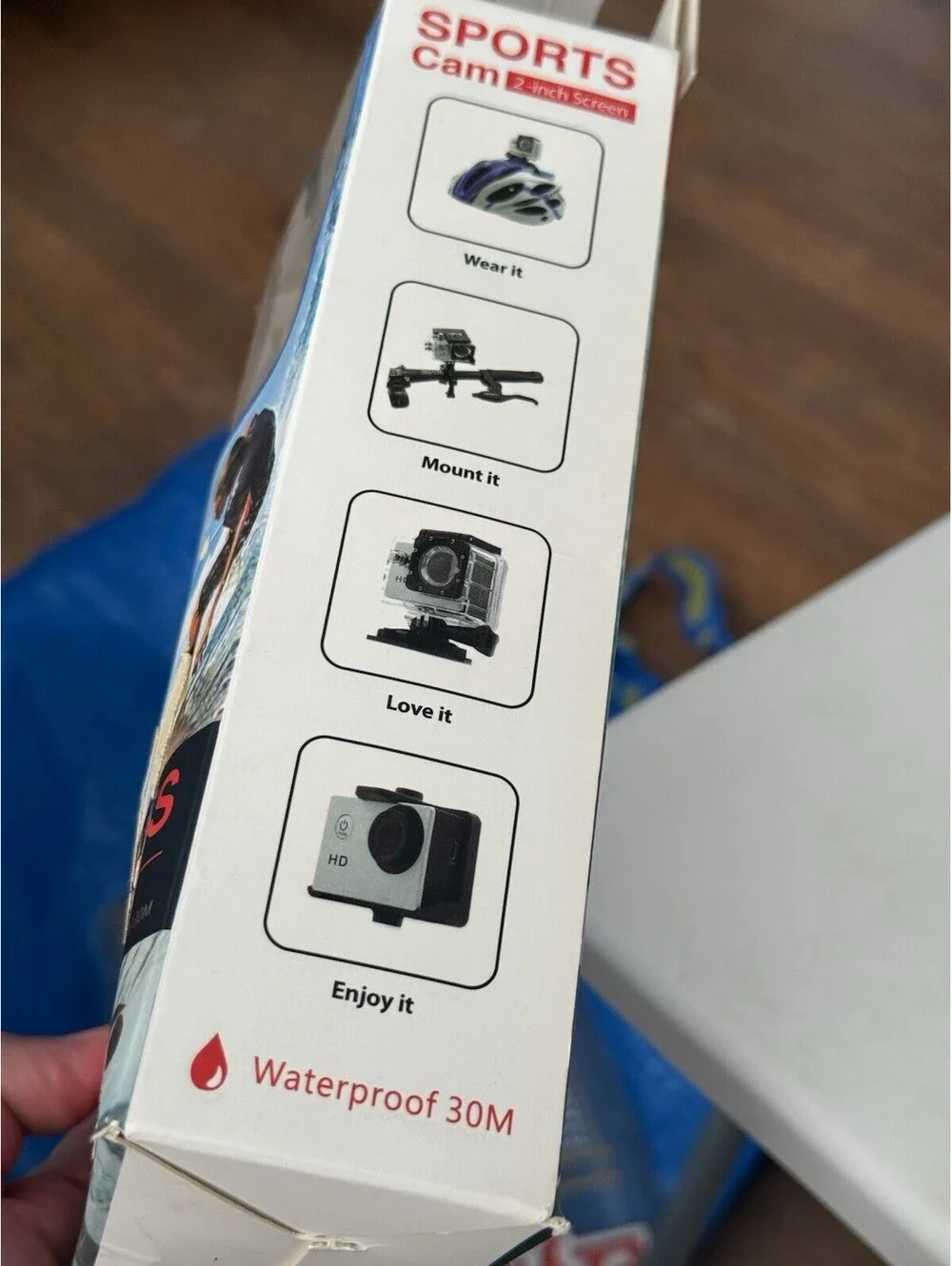 Wewdigi EV5000 Action Camera, 12MP 1080P 2 Inch LCD Screen -Weatherproof Case